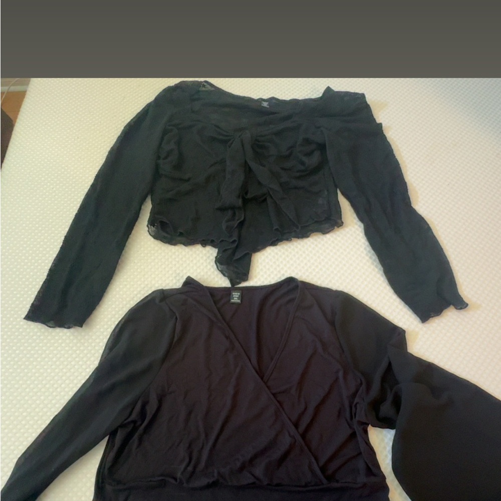 SHEIN Black Blouses Set